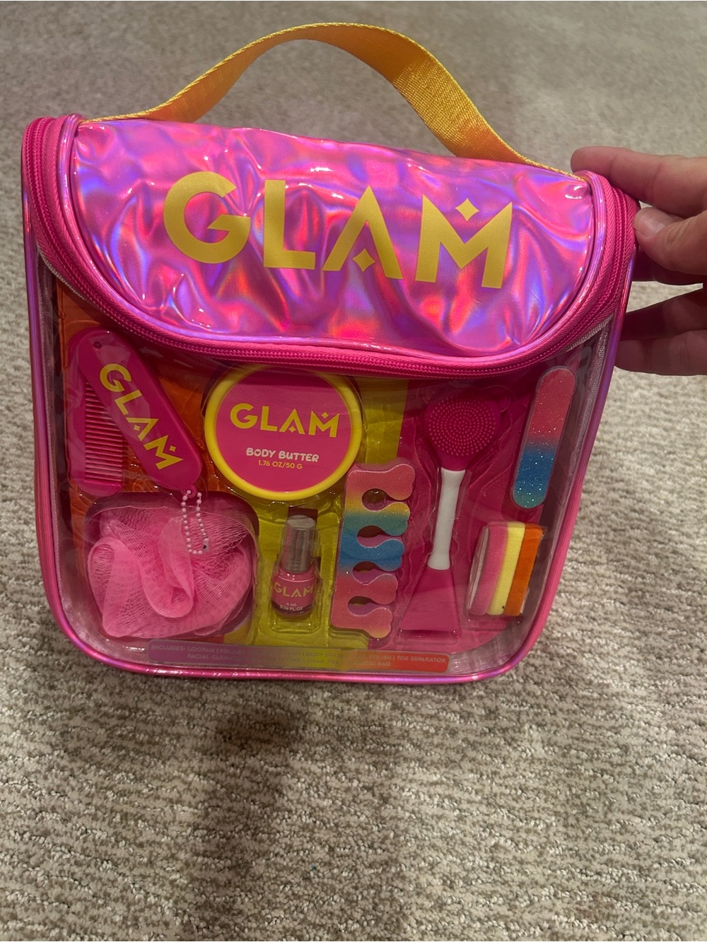 glam Pink and Yellow Kids' Sparkle Hair & Pamper Kit